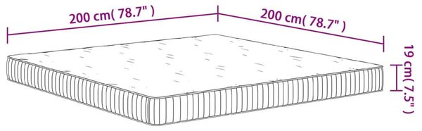 VidaXL Zsebrugós Matrac - Közepes - 200x200 cm