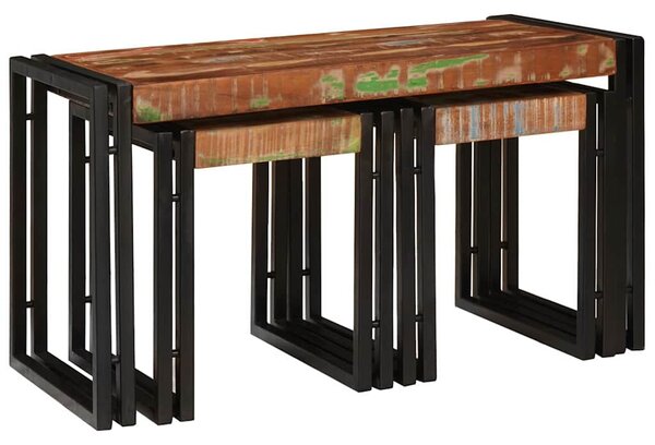 Fészekasztal 3 db Barna és fekete 82 x 40 x 45 cm