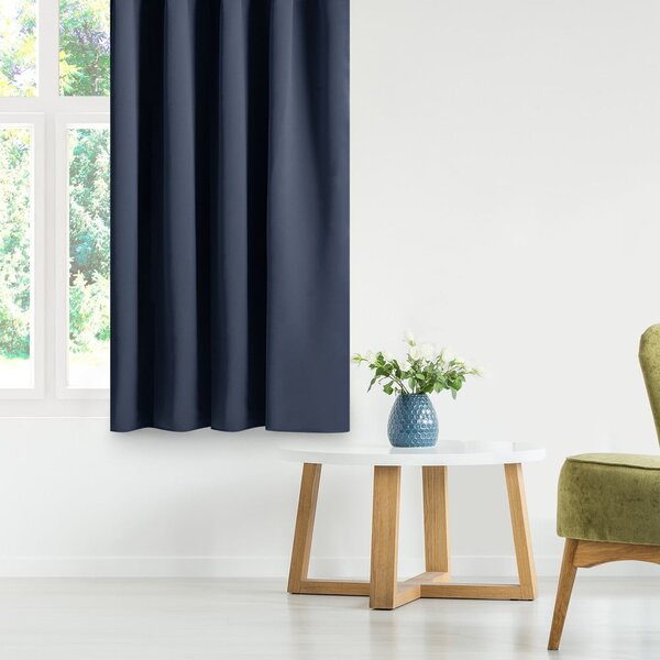 Sötétkék dimout (részleges sötétítő) függöny 140x175 cm Kierra – Restilo