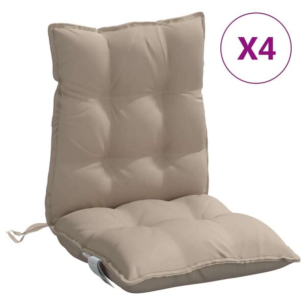 VidaXL Alacsony Háttámlás Székpárna - 4 db - Bézs