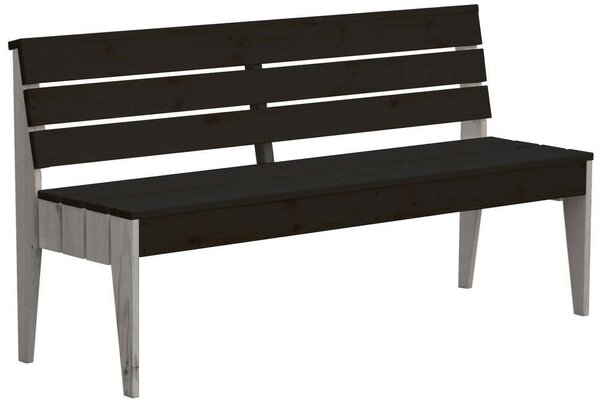 ROJAPLAST Pool Fenyőfa Kerti Pad - 150x50 cm, Fekete/Szürke