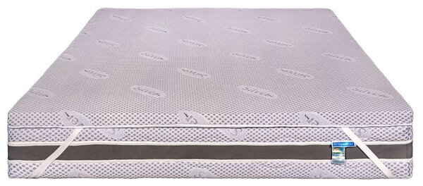 Fedőmatrac, Ortopedicus, Ezüst Latex, 190x150x5,5 cm, 7 komfortzóna, dupla csúszásgátló, levehető huzat, ezüstionos huzal, kemény