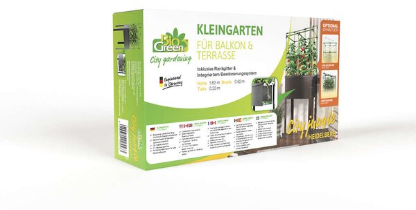 A „City Jungle Heidelberg” önöntözős, acél emelt ágyás, futtatóráccsal