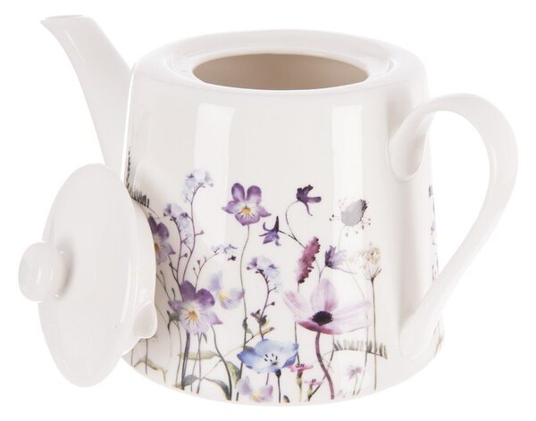 Fehér-lila porcelán teáskanna 1 l Louka – Orion