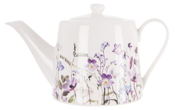 Fehér-lila porcelán teáskanna 1 l Louka – Orion