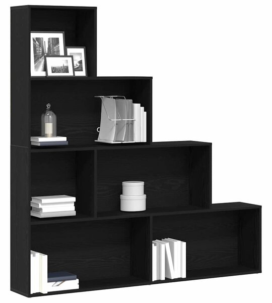 Könyvespolc 6 szintes 155 x 24 x 160 cm Szerelt Fa Fekete tölgy