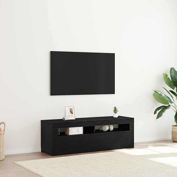 TV szekrény 120 x 35 x 40 cm Fekete tölgy Szerelt Fa