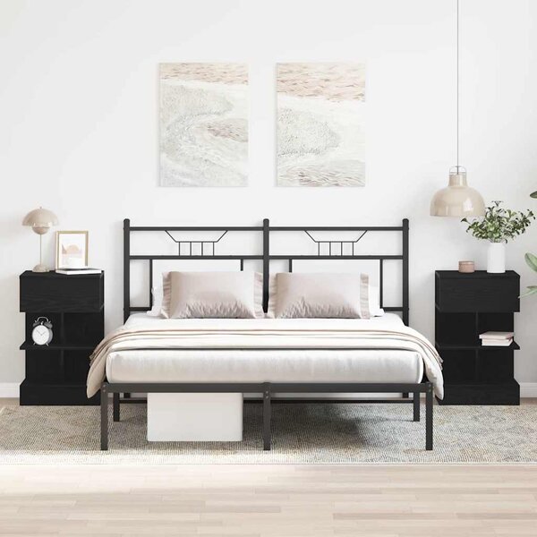 Éjjeliszekrény 2 db Fekete tölgy 40 x 35 x 65 cm Szerelt Fa