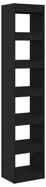Könyvespolc 6 szintes 40 x 30 x 198 cm Szerelt Fa Fekete tölgy