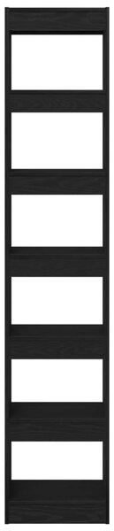 Könyvespolc 6 szintes 40 x 30 x 198 cm Szerelt Fa Fekete tölgy