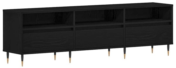 TV szekrény 150 x 30 x 44,5 cm Fekete tölgy Szerelt Fa