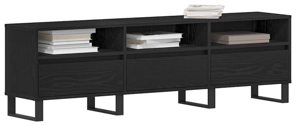 TV szekrény 150 x 30 x 44,5 cm Fekete tölgy Szerelt Fa
