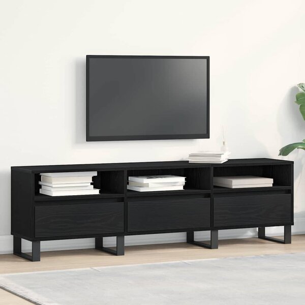 TV szekrény 150 x 30 x 44,5 cm Fekete tölgy Szerelt Fa