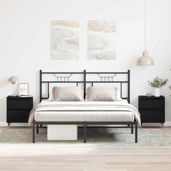 Éjjeliszekrény 2 db Fekete tölgy 40 x 35 x 50 cm Szerelt Fa