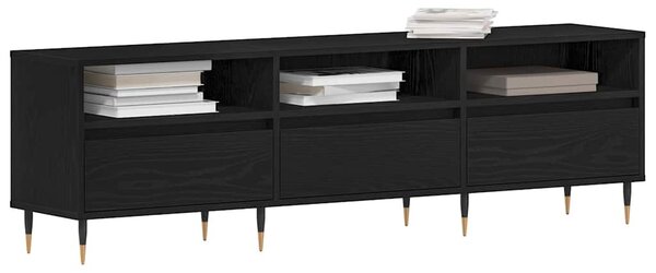 TV szekrény 150 x 30 x 44,5 cm Fekete tölgy Szerelt Fa