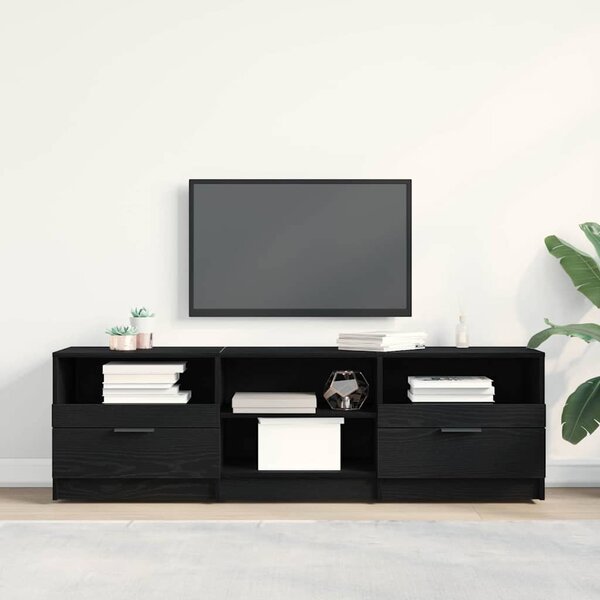 TV szekrény 150 x 33,5 x 45 cm Fekete tölgy Szerelt Fa
