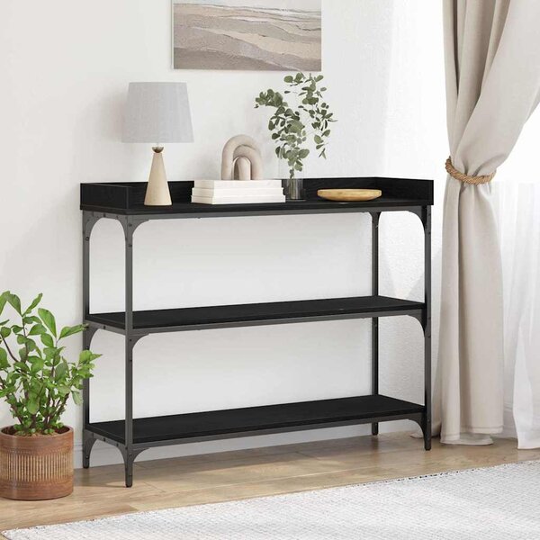 Konzolasztal Musta tammi 100 x 30 x 80 cm Műgyantás fa és fém