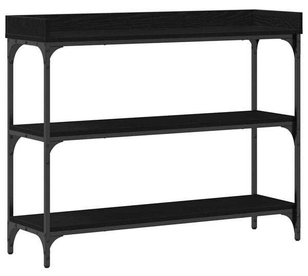 Konzolasztal Musta tammi 100 x 30 x 80 cm Műgyantás fa és fém