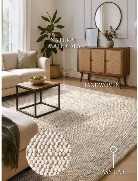 Bézs kézi szövésű gyapjúkeverék szőnyeg 200x300 cm Peas – Villeroy&Boch
