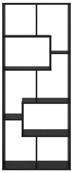 Könyvespolc 8 szintes 67 x 25 x 162 cm Szerelt Fa Fekete tölgy