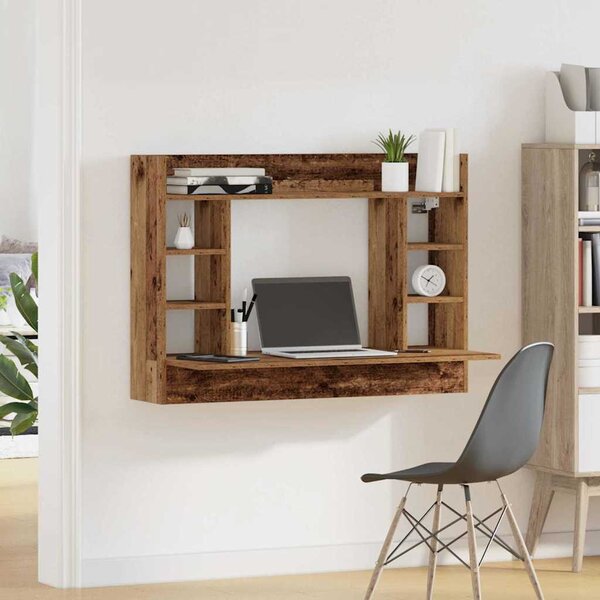 Falra szerelhető íróasztal Régi fa 105 x 48 x 75 cm Szerelt fa