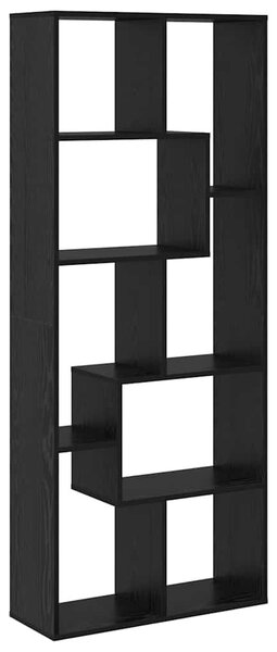 Könyvespolc 8 szintes 67 x 25 x 162 cm Szerelt Fa Fekete tölgy