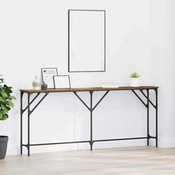 Konzolasztal Öreg fa 180 x 23 x 75 cm Műgyantás fa és fém