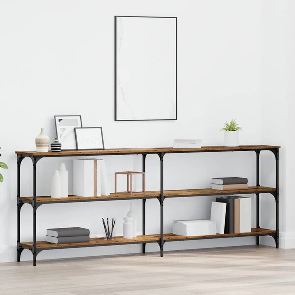 Konzolasztal Öreg fa 200 x 29 x 75 cm Mérnöki fa és fém
