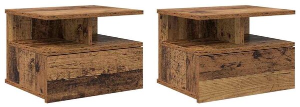 Lebegő éjjeliszekrény 2 db Öreg fa 40 x 31 x 28 cm Szerelt Fa