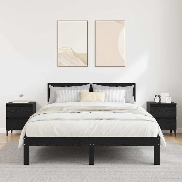 Éjjeliszekrény 2 db Fekete tölgy 40 x 35 x 50 cm Szerelt Fa