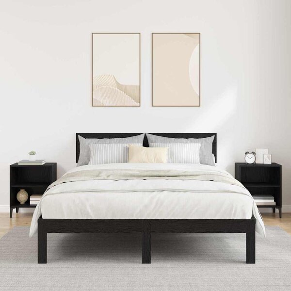 Éjjeliszekrény 2 db Fekete tölgy 40 x 30 x 50 cm Szerelt Fa