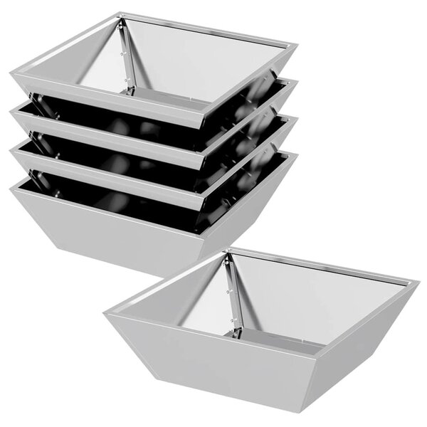 Kerti cserép 5 db Ezüst 50 x 50 x 15 cm Horganyzott Acél