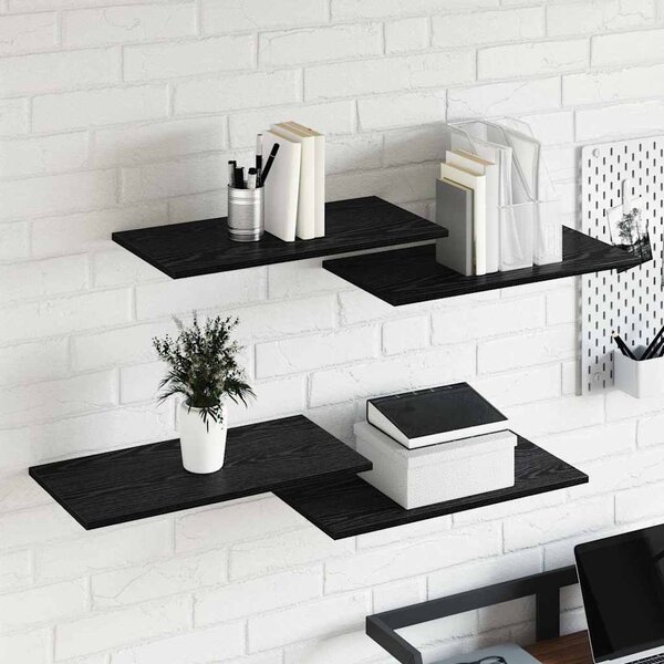 Polcos könyvespolc 3 szintes 4 db 60 x 30 x 1,5 cm Szerelt Fa