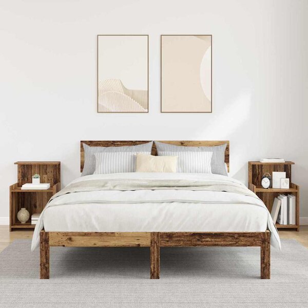 Éjjeliszekrény 2 db Öreg fa 40 x 35 x 60 cm Szerelt Fa