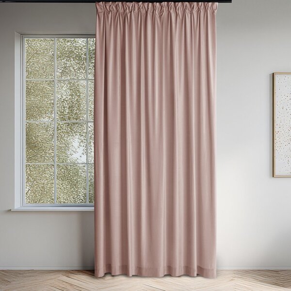 Világos rózsaszín bársony dimout (részleges sötétítő) függöny 140x250 cm Velto – Filumi