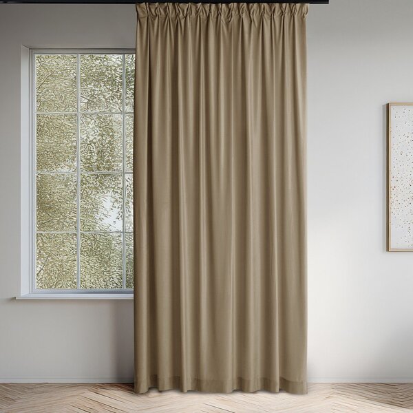 Bézs bársony dimout (részleges sötétítő) függöny 140x250 cm Velto – Filumi