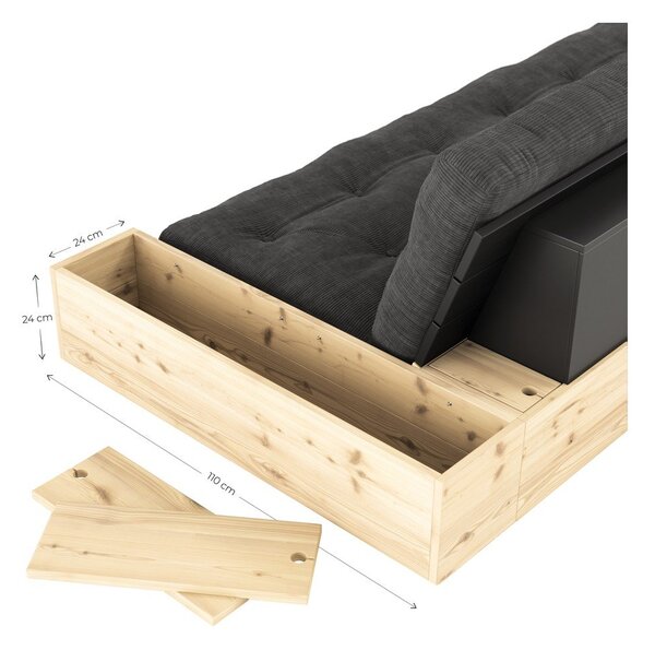 Szürke kinyitható kanapé 244 cm Base – Karup Design