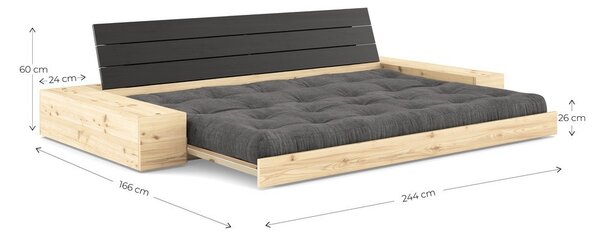 Szürke kinyitható kanapé 244 cm Base – Karup Design