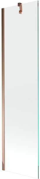 Mexen Next, kádparaván 1 szárny 50 x 150 cm, fix szárny, 6 mm átlátszó üveg, rózsa arany profil, 895-050-000-00-00-60
