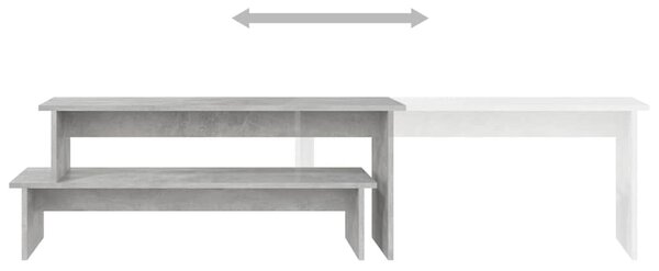 Betonszürke szerelt fa TV-szekrény 180 x 30 x 43 cm