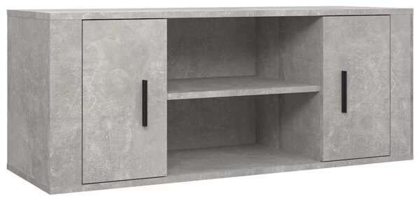 Betonszürke szerelt fa TV-szekrény 100x35x40 cm