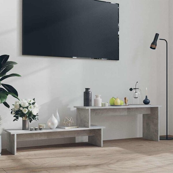 Betonszürke szerelt fa TV-szekrény 180 x 30 x 43 cm