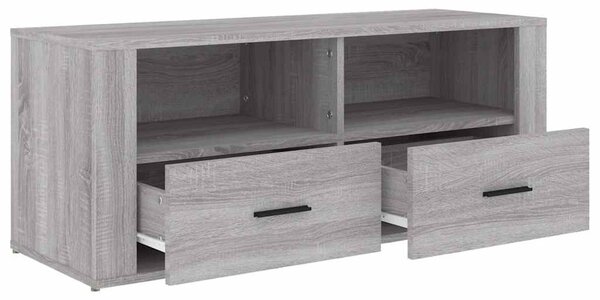 Szürke sonoma színű szerelt fa TV-szekrény 100 x 35 x 40 cm