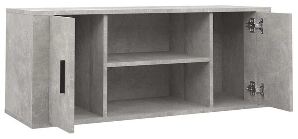 Betonszürke szerelt fa TV-szekrény 100x35x40 cm