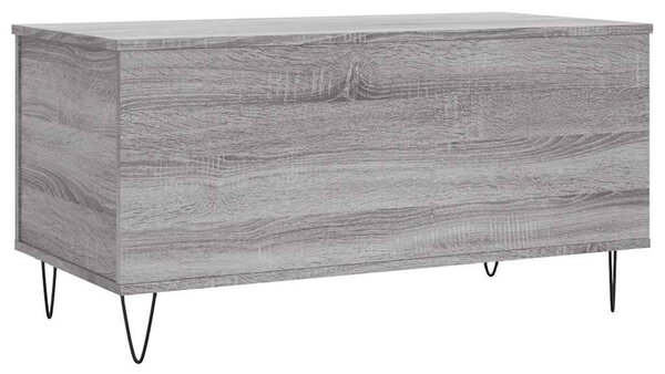 Szürke sonoma színű szerelt fa dohányzóasztal 90x44,5x45 cm