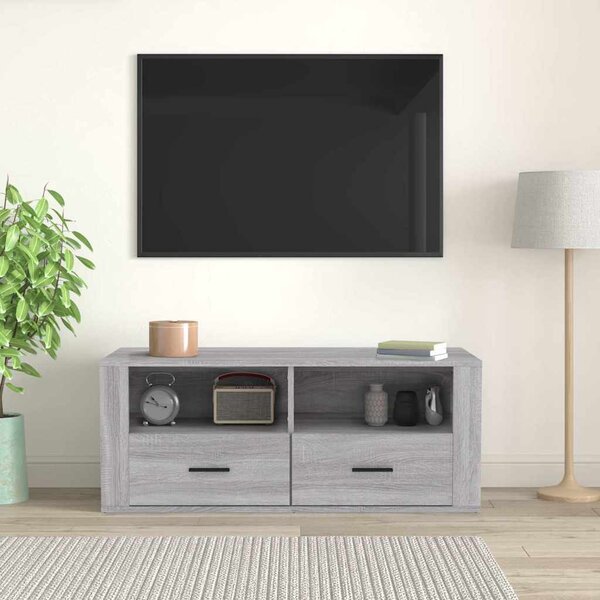 Szürke sonoma színű szerelt fa TV-szekrény 100 x 35 x 40 cm