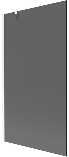 Mexen Next, kádparaván 1 szárny 100 x 150 cm, fix szárny, 6 mm szürke üveg, fehér profil, 895-100-000-00-40-20