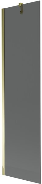 Mexen Next, kádparaván 1 szárny 50 x 150 cm, fix szárny, 6 mm szürke üveg, arany profil, 895-050-000-00-40-50