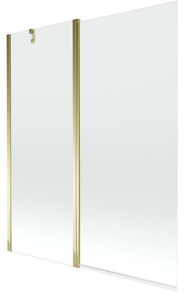 Mexen Flip, kádparaván 1 szárny 140 x 150 cm, forgó szárny, 6 mm átlátszó üveg, arany profil, 894-140-101-50-00