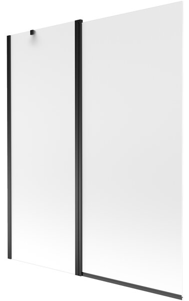 Mexen Flip, 1 szárnyú kádparaván 140 x 150 cm, 6 mm-es mattüveg, fekete profil, 894-140-101-70-30